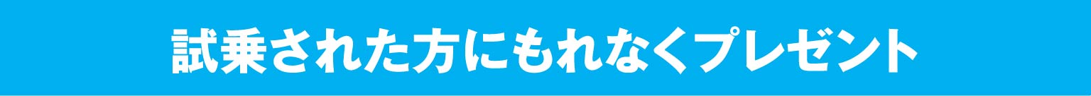 試乗の際にもれなくプレゼント